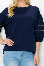 Load image into Gallery viewer, Royse Pointe Knit Top with Pearls