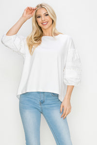 Royse Pointe Knit Top with Pearls