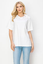 Load image into Gallery viewer, Rinna Pointe Knit Top with Diamond Studs