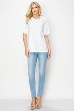 Load image into Gallery viewer, Rinna Pointe Knit Top with Diamond Studs