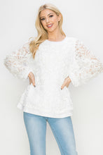 Load image into Gallery viewer, Raquel Top with Lace Flower Swirls