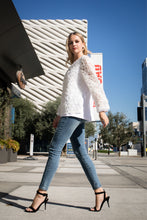 Load image into Gallery viewer, Raquel Top with Lace Flower Swirls