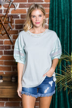 Load image into Gallery viewer, Reesa Pointe Knit Top with Pearls