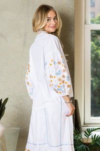 Willow Cotton Poplin Shirt with Embroidery & Sparkles