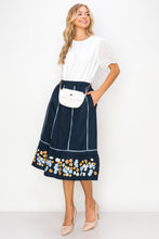Load image into Gallery viewer, Wynne Cotton Poplin Skirt with Embroidery &amp; Sparkles