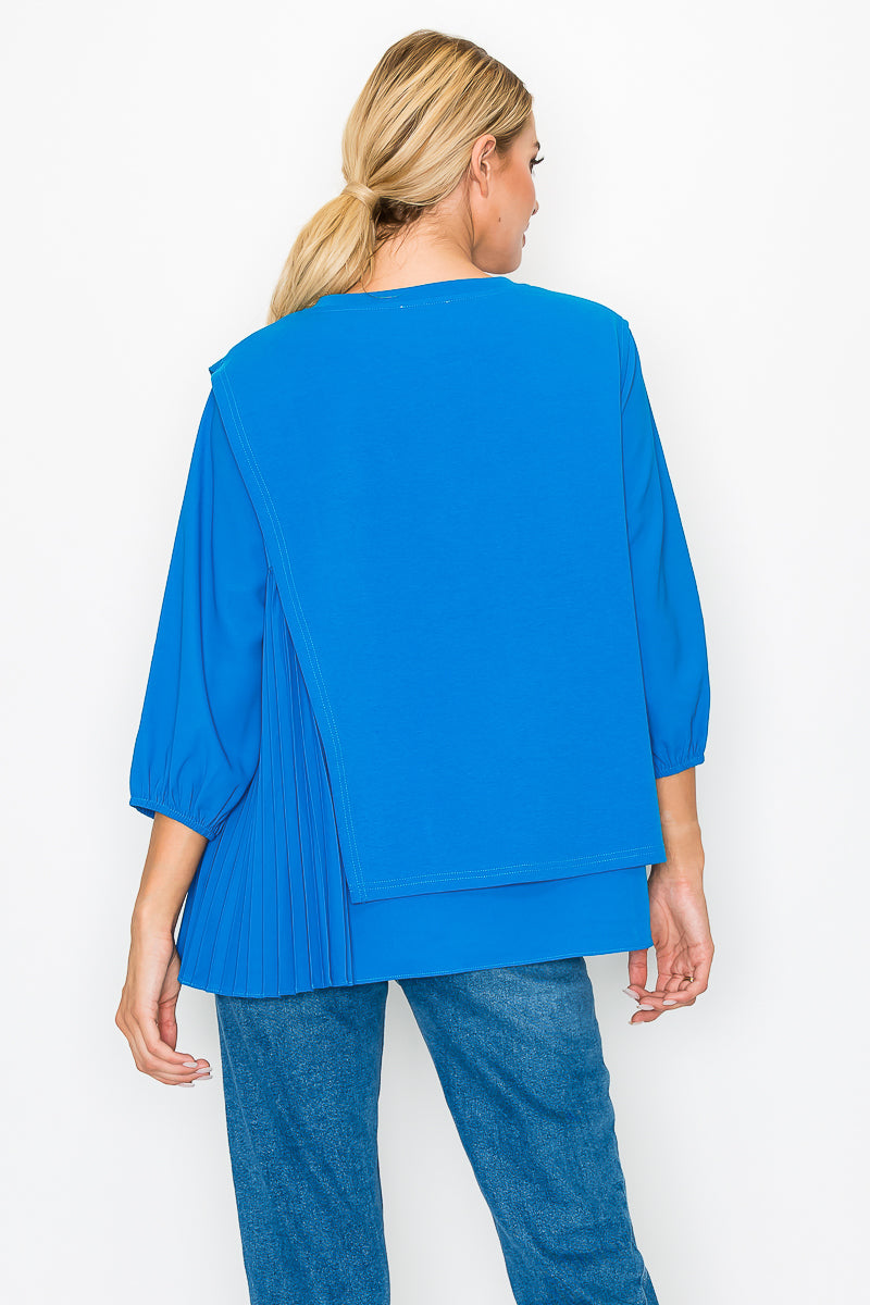 Rilynn Top with Pleating & Diamonds