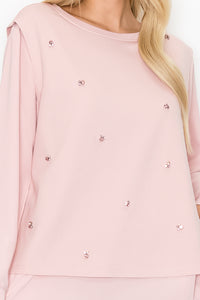 Rilynn Top with Pleating & Diamonds
