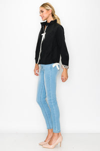 Jessica Woven Jacket with Plaid Inside Lining