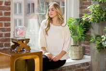 Load image into Gallery viewer, Walynn Woven Top with Pearl Ribbon Bow