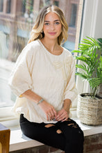 Load image into Gallery viewer, Walynn Woven Top with Pearl Ribbon Bow