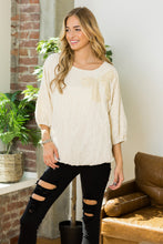 Load image into Gallery viewer, Walynn Woven Top with Pearl Ribbon Bow