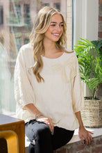 Load image into Gallery viewer, Walynn Woven Top with Pearl Ribbon Bow