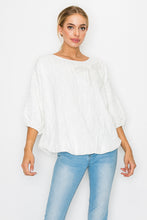 Load image into Gallery viewer, Walynn Woven Top with Pearl Ribbon Bow