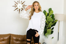 Load image into Gallery viewer, Rinna Pointe Knit Top with Mesh Lace Circle