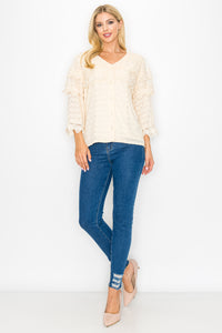 Kelly Anne Stretch Knit Mesh & Lace Top