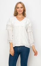Load image into Gallery viewer, Kelly Anne Stretch Knit Mesh &amp; Lace Top