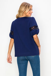 Katrina Pointe Knit Top with Pearls