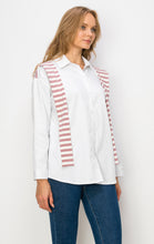 Load image into Gallery viewer, Willette Top with Stripe Front Ties