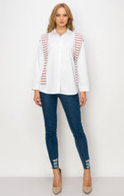 Load image into Gallery viewer, Willette Top with Stripe Front Ties