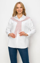 Load image into Gallery viewer, Willette Top with Stripe Front Ties
