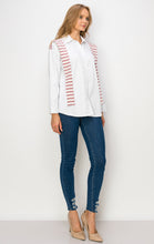 Load image into Gallery viewer, Willette Top with Stripe Front Ties