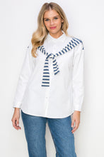 Load image into Gallery viewer, Willette Top with Stripe Front Ties