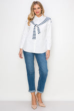 Load image into Gallery viewer, Willette Top with Stripe Front Ties