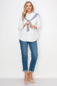Willette Top with Stripe Front Ties