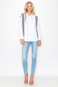 Willette Top with Stripe Front Ties