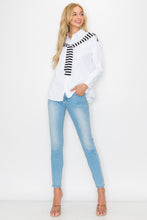 Load image into Gallery viewer, Willette Top with Stripe Front Ties