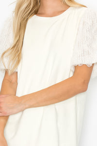 Adelle Stretch Suede Top with Lace