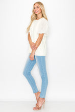 Load image into Gallery viewer, Adelle Stretch Suede Top with Lace