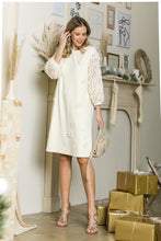 Load image into Gallery viewer, Ariana Stretch Suede Dress with Flowers &amp; Lace