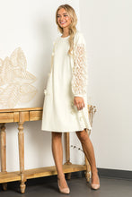 Load image into Gallery viewer, Ariana Stretch Suede Dress with Flowers &amp; Lace