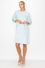 Load image into Gallery viewer, Ariana Stretch Suede Dress with Flowers &amp; Lace
