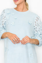 Load image into Gallery viewer, Ariana Stretch Suede Dress with Flowers &amp; Lace