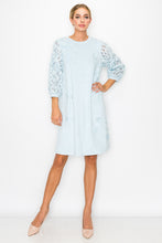 Load image into Gallery viewer, Ariana Stretch Suede Dress with Flowers &amp; Lace