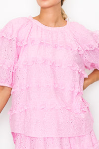 Laura Cotton Lace Eyelet Top
