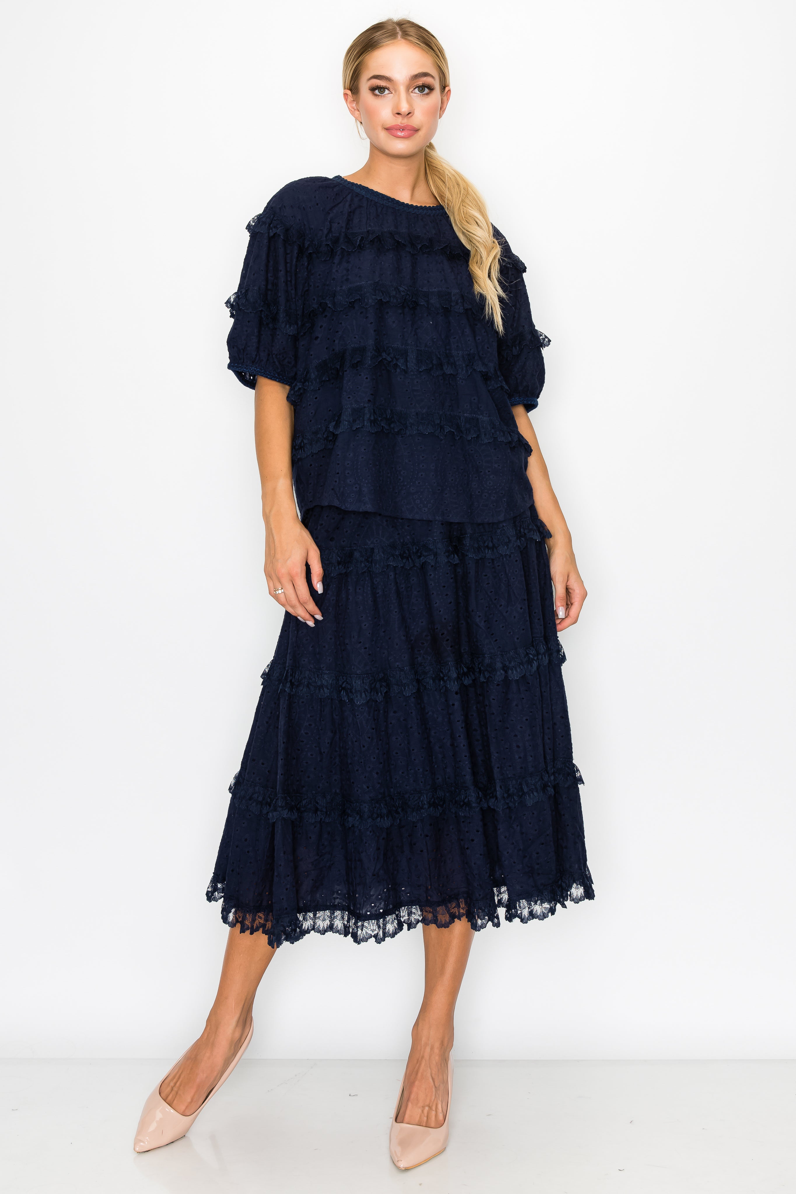 Laura Cotton Lace Eyelet Top