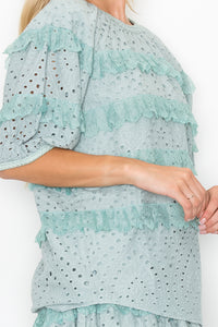 Laura Cotton Lace Eyelet Top
