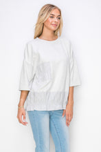 Load image into Gallery viewer, Amy Stretch Suede Top with Cotton Poplin