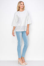 Load image into Gallery viewer, Amy Stretch Suede Top with Cotton Poplin