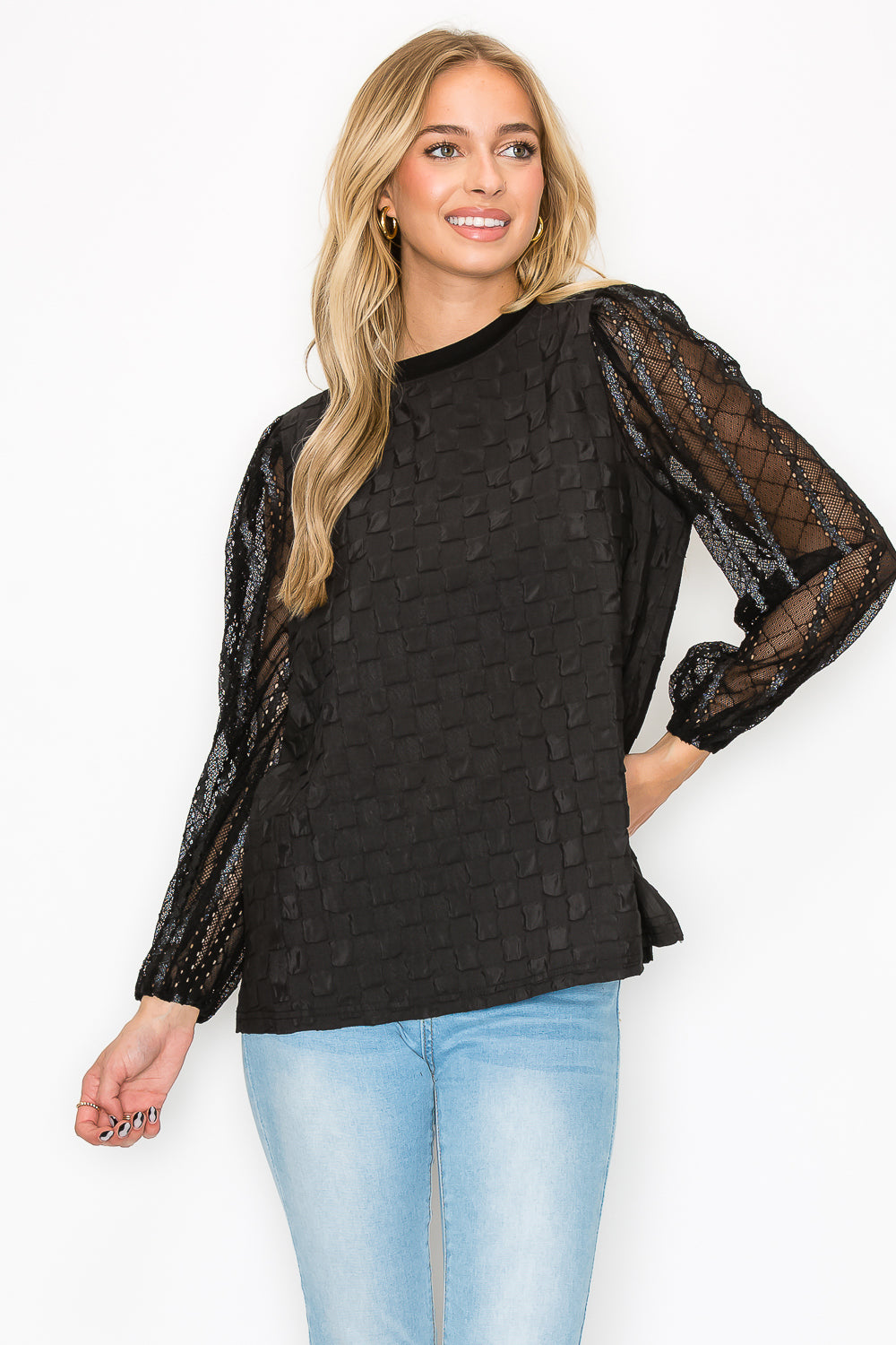 Connie Textured Lace Top