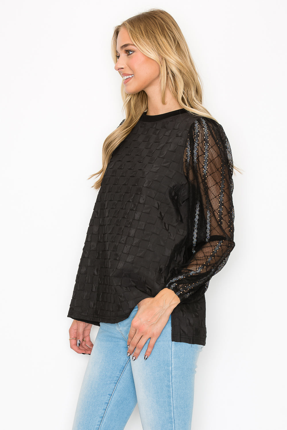 Connie Textured Lace Top