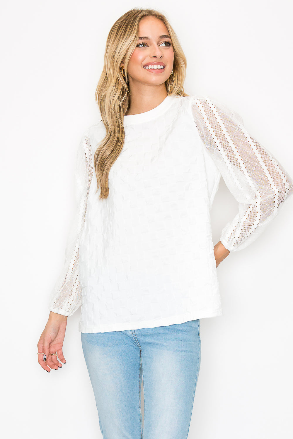 Connie Textured Lace Top