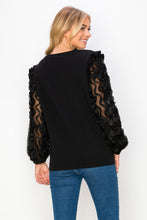 Load image into Gallery viewer, Rhonda Pointe Top with Mesh Lace Swirls