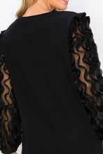 Load image into Gallery viewer, Rhonda Pointe Top with Mesh Lace Swirls