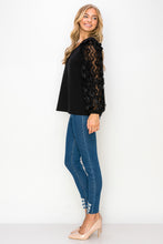 Load image into Gallery viewer, Rhonda Pointe Top with Mesh Lace Swirls