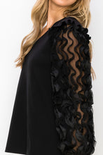 Load image into Gallery viewer, Rhonda Pointe Top with Mesh Lace Swirls