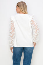 Load image into Gallery viewer, Rhonda Pointe Top with Mesh Lace Swirls